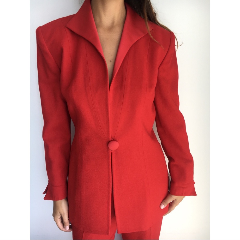 NWT Christian Dior red satin crepe suit - Picture 8 of 8